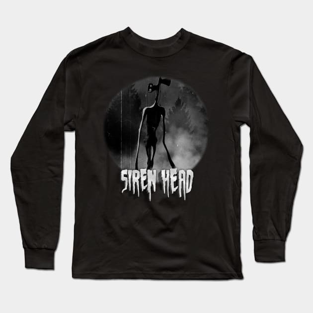 Scary Siren Head vintage meme Long Sleeve T-Shirt by opippi